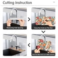 thumbnail image 5 of Yayeee Faucet Mat for Kitchen Sink 30" Diatomite Long Splash Guard Pad, Orange Japanese Flowers Pattern, 2 Pack, 5 of 7