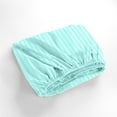 thumbnail image 6 of 400 Thread Count 100% Egyptian Cotton 3-Piece Fitted Sheet ( 1 Fitted Sheet + 2 Pillow Covers) 15 Inches Deep Pocket Size Twin Color Aqua Blue Stripe, 6 of 6