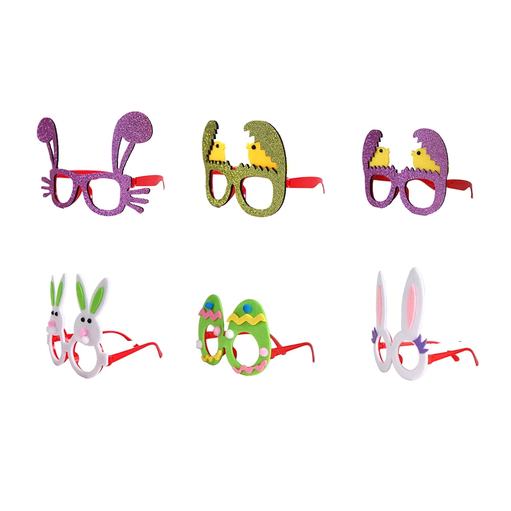 6 Pcs Easter Party Eyeglasses Funny Bunny LED Glasses for Kids Adults