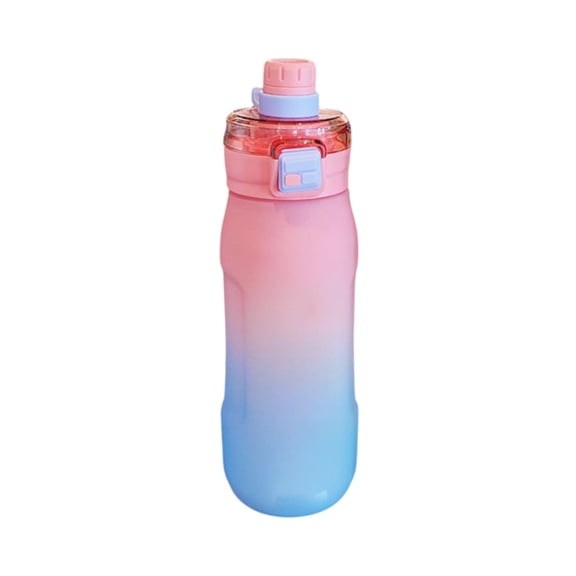Sports Water Bottle, 900ml Plastic Fitness Bottle with 2-in-1 Drinking Lid and Built-In Handle, for Gym Outdoor and Daily Use, Silicone Seal for Leak Resistance, Gradient Design
