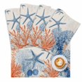 thumbnail image 2 of Summer Ocean Starfish Coral Placemats Set of 4,Wipeable Washable Table Mats for Dining Tables, Blue Sea Creature Retro Linen Place Mats for Kitchen Event Party Tabletop Decor, 2 of 9