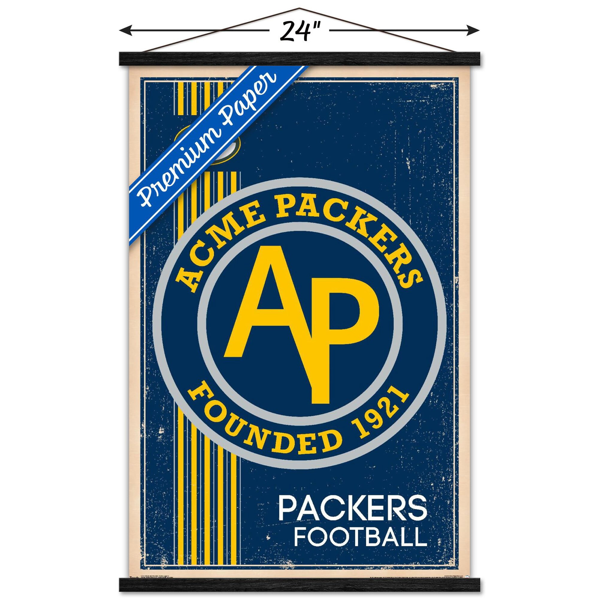 Green Bay Packers 22.4'' x 34'' Magnetic Framed Retro Logo Poster