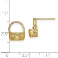 thumbnail image 2 of 14k Gold Basket Post Earrings 2-d ( 12.1x10.4mm Wide Stud Earring for Women - 3.5 Grams, 2 of 2
