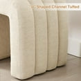 thumbnail image 3 of Flouki Ottoman Foot Stool with Channel Tufted, Small Ottoman Bench for Entryway, Modern Vanity Stool Chair, Upholstered Foot Rest Extra Seat for Living Room (Beige Linen), 3 of 15