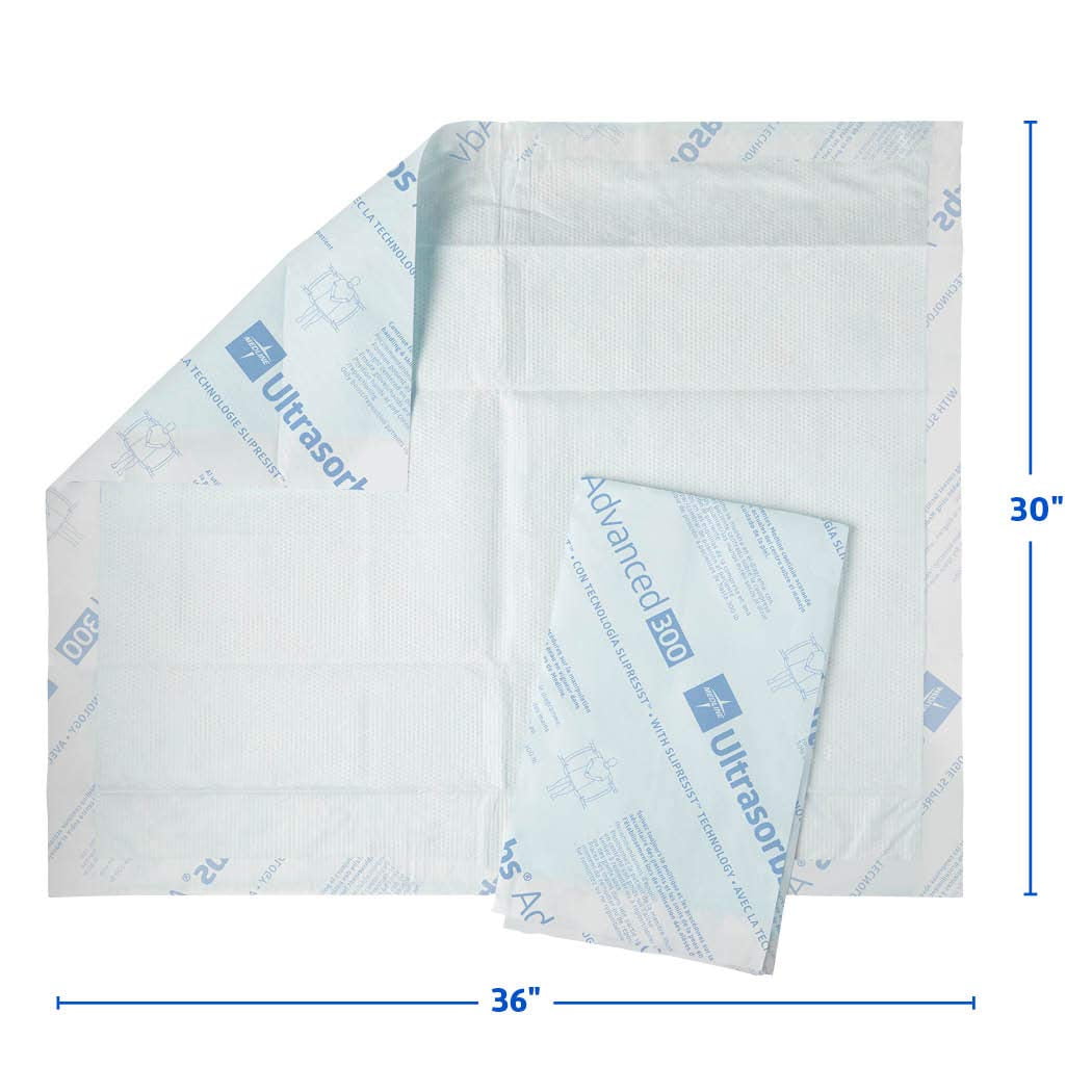 Medline Premium Ultrasorbs Disposable Adult Bed Pads for Incontinence, Furniture, or Pets, Extra Absorbent, 30 x 36in, 70 Count