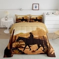 thumbnail image 2 of Feelyou Vintage Cowboy Cowgirl Full Size Comforter Sets, Rustic Horse Animal Bedding Comforter Set, Hippie Western Style Reversible Bedding Sets, Ultra Soft Bedroom Decor, 3-Piece, 2 of 8