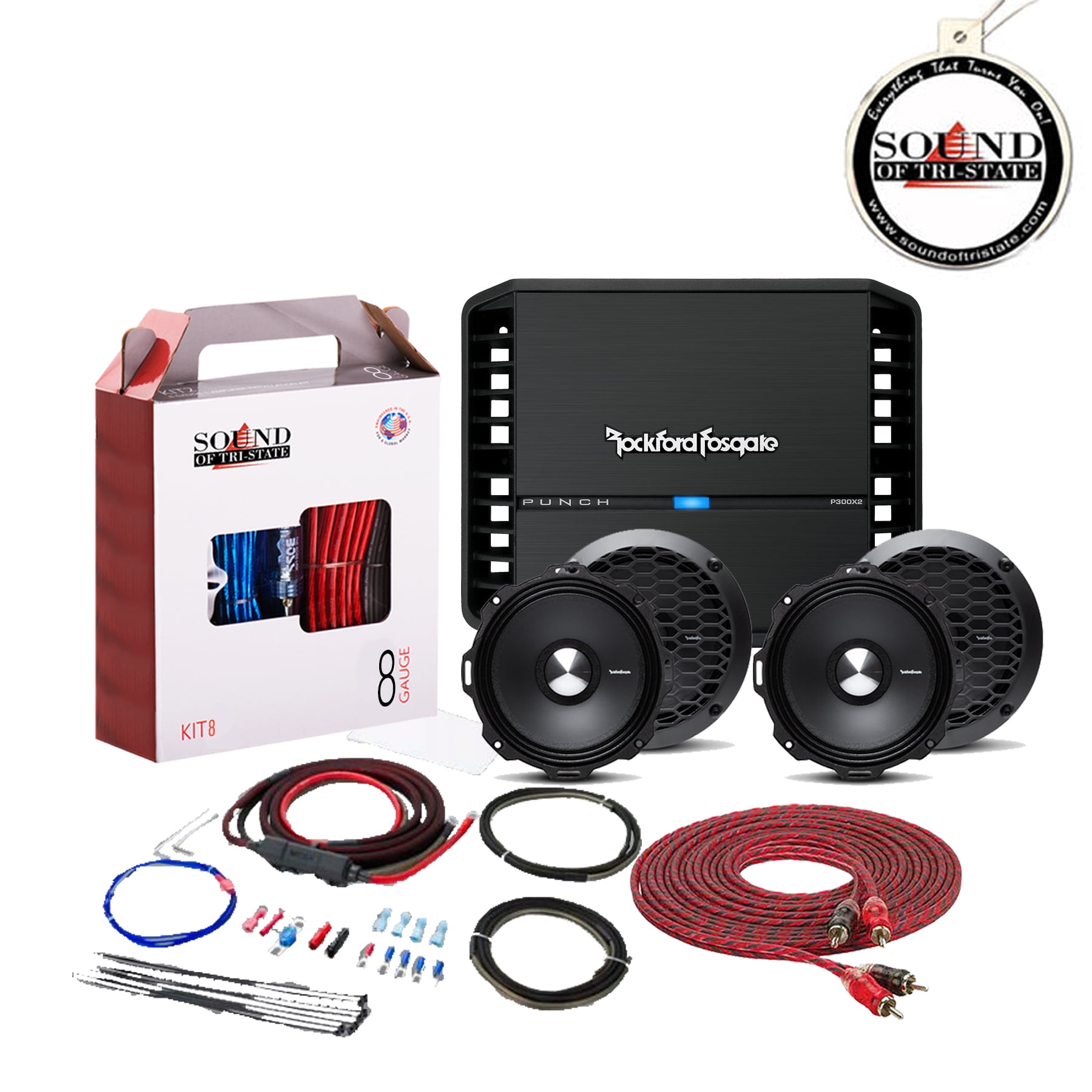 Rockford Fosgate Punch P300X2 Amplifier + (2) PPS46 Speaker Package