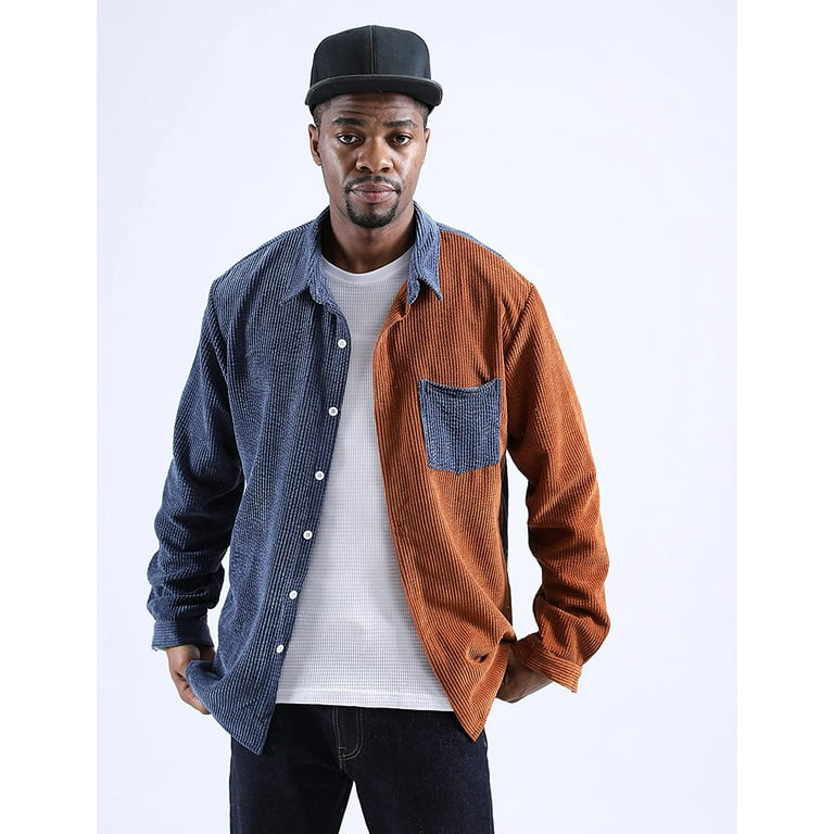 Patchwork corduroy cheap jacket mens