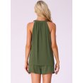 thumbnail image 4 of DARING DIVA 2 Pieces Lounge Set Pajama Halter V Neck Cami Shorts Outfit L Green, 4 of 6