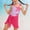 Pink, variant on ATOGUTA Swimsuits for Teen Girls Kids Swimwear for Girls Bathing Suits with Cover Up Skirt Size 5T-12, Orange