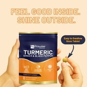 Turmeric Tablets 5400mg with Black Pepper, Ginger - Turmeric 95% Curcumin Supplements | 150 Easy Swallow Tablets (Not Capsules or Powder) - Letterbox Friendly - Made in UK - Prowise Healthcare