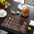 thumbnail image 3 of Rustic Botanical Placemats Set of 4, Japanese Herb on Brown Simple Art Placemats for Dining Table, Place Mats for Kitchen Tabletop, Waterproof Wipeable Dining Table Mats Set, 3 of 9