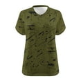 thumbnail image 4 of Hipattires Blouses Women Plus Size Graphic Oversized T-Shirts Short Sleeve Trendy Army Green Tops V-Neck Beach Blouses, 4 of 4
