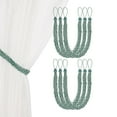 thumbnail image 1 of Uxcell 6-Set Sujetadores de Cortina con Ganchos Metálicos Negros para Decoración de Ventanas del Hogar [Verde oscuro], 1 of 1
