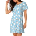 thumbnail image 2 of Sikiie Cute Teeth Print Women's Short-sleeved Nightdress, Round Neck Pullover Nightdress Pajamas Summer Home Wear, 2 of 6