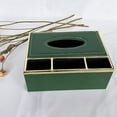 thumbnail image 6 of Multifunctional Leather Tissue Box Creative Minimalist Remote Control Storage Box For Living Room Hotel Business Tissue Box/ Multifunctional Leather Tissue Box Green 24*16.6*10Cm, 6 of 7