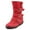 Red, variant on FRSASU Women Boots ,Women Suede Round Toe Zipper Flat Pure Color Buckle Strap Keep Warm Snow Boots