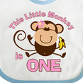 thumbnail image 4 of Inktastic Little Monkey Girl 1st Birthday Girls Baby Bib, 4 of 4