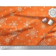 thumbnail image 2 of Soimoi Orange Rayon Fabric Snow Flakes Floral Printed Fabric 1 Yard 56 Inch Wide, 2 of 3