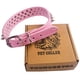 thumbnail image 2 of Collar para perro TEEMERRYCA ajustable de piel con tachuelas rosa, 2 of 7