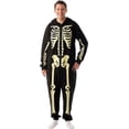 thumbnail image 3 of #followme Glow In The Dark Skeleton Men's Adult Onesie Pajamas 6741-XXL (Men's Skeleton, Mens Large), 3 of 6