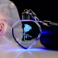 thumbnail image 5 of UDIYO Fashion Rose Heart Key Chain Color Changing Flashing LED Lights Couple Keyring, 5 of 7