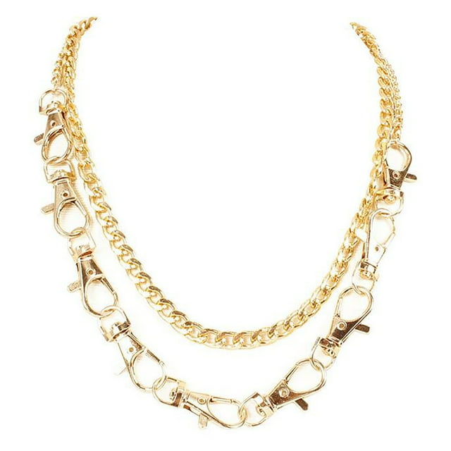 Collier Ras-du-Cou à Double Couche pour Femmes, Mode Punk, Chaîne Épaisse, Collier Hip-Hop