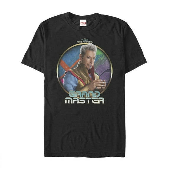 Men's Marvel Thor: Ragnarok Grandmaster Circle Graphic Tee Black Small