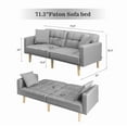 thumbnail image 3 of BSHTI Home Twin Reclining Futon with 2 Pillows, Light Gray, 3 of 25