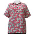 thumbnail image 1 of A Personal Touch Women's Plus Size Short Sleeve Button-Up Print Blouse with Pleats - Retro Garden - 3X, 1 of 3