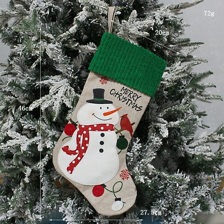 

Livesture Creative Decoration Merry Christmas Handmade Fabric Socks Large Snowman