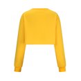 thumbnail image 4 of Fznquz Cropped Sweatshirts for Women Trendy Yellow Crewneck Fashion Oversized Long Sleeve Plain Fall Fashion, 4 of 5