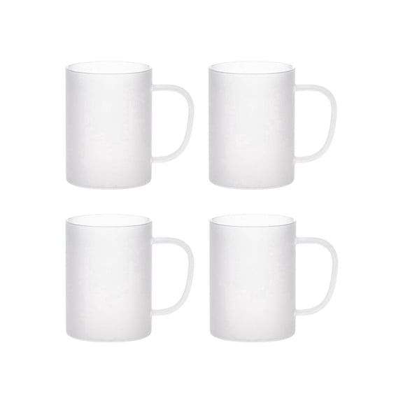 Craft Express 4 Pack 15oz Frosted Glass Sublimation Mugs, Customizable Drinkware