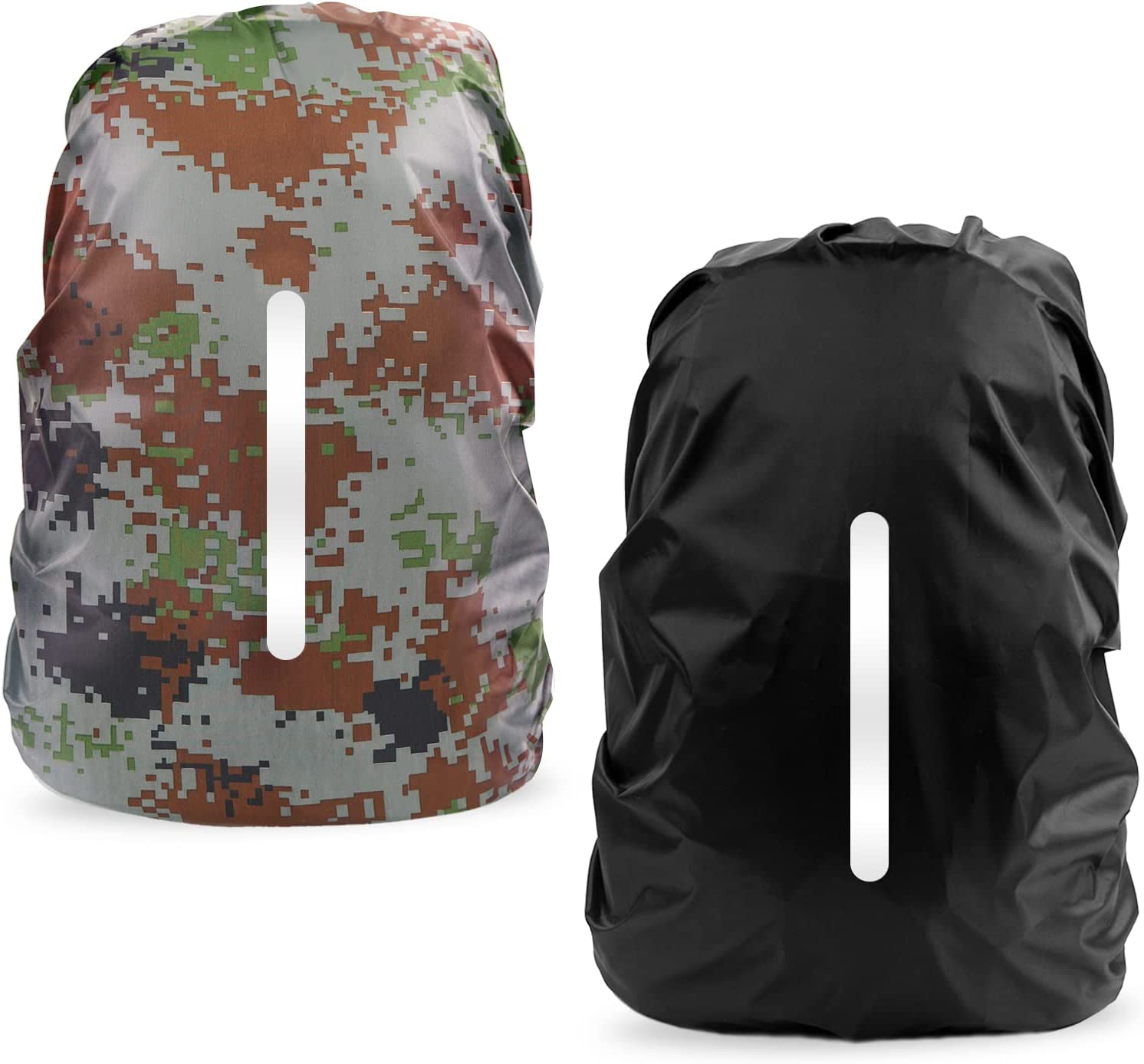 2 Pack Waterproof Rain Cover for Backpack, Reflective Rucksack Rain