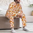thumbnail image 7 of Picia Orange Autumn Leaves Pattern Men’s Long-Sleeve Sleepwear Set - Soft 2-Piece Loungewear with Pockets, Comfy PJs for Relaxing Nights-Large, 7 of 7