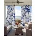 thumbnail image 4 of White Blue Spring Floral Blackout Curtains 54 Inches Long for Bedroom, Summer Botanical Hummingbird Thermal Insulated Room Darkening Black Out Window Curtain Panels Grommet Drapes for Living Room, 4 of 8