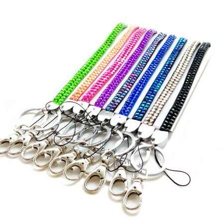 FROG SAC - Lanyard Wristlet Wrist Strap Keychain with Colorful Stones for Women 9 PCs Pack ...