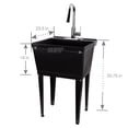 thumbnail image 5 of 19 Gallon Black Utility Sink with High Arc Pull-Down Stainless Steel Kitchen Faucet 6503BLKSS, 5 of 9