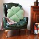 thumbnail image 5 of Cojín de silla de terciopelo de algodón, almohada decorativa cuadrada verde de 17,7x17,7 pulgadas para sofá, sala de estar, oficina, decoración del hogar, soporte de cintura suave y cómodo, lavable, 5 of 5