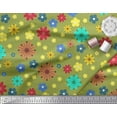 thumbnail image 2 of Soimoi Poly Georgette Fabric Colorful Flowers Clip Art Printed Fabric 1 Yard 52 Inch Wide, 2 of 3