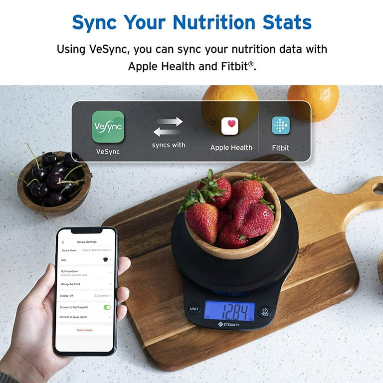 Smart Food Nutrition Scale Bluetooth Fit Bit Apple Health Digital