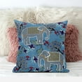 thumbnail image 3 of Amrita Sen Designs  20 x 20 in. Two Elephants Broadcloth Indoor & Outdoor Blown & Closed Pillow - Blue & White, 3 of 5