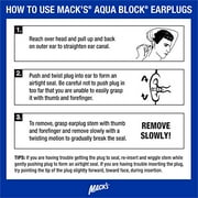 Macks AquaBlock Swimming Earplugs, 3 Pair - Comfortable, Waterproof, Reusable Silicone Ear Plugs for Swimming, Snorkeling, Showering, Surfing and Bathing (Purple)