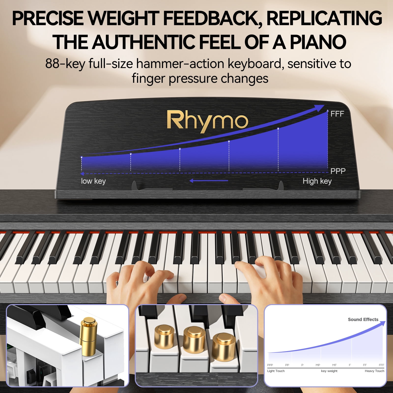 88 Keys Weighted Keyboard Piano, Full Size Hammer Action Digital Piano with Speakers, Electronic Piano Keyboard with Furniture Stand Suitable for Beginners
