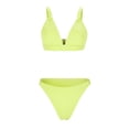 thumbnail image 1 of Women Swimsuits V Neck Solid Color Split Bikinis with Strip Breast Pad Mint Green Womens Bathing Suits M, 1 of 8