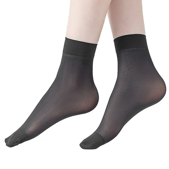 Ploknplq Socks for Women,Compression Socks,Ankle Socks,10 Pack Women's Nylon Socks Ankle High Pantyhose,Toe Socks,No Show Socks Womens Black 2 One Size