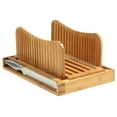 thumbnail image 1 of Bamboo Bread Slicer Cutting Guide - Foldable and Compact with Crumbs Tray and Knife, 1 of 8