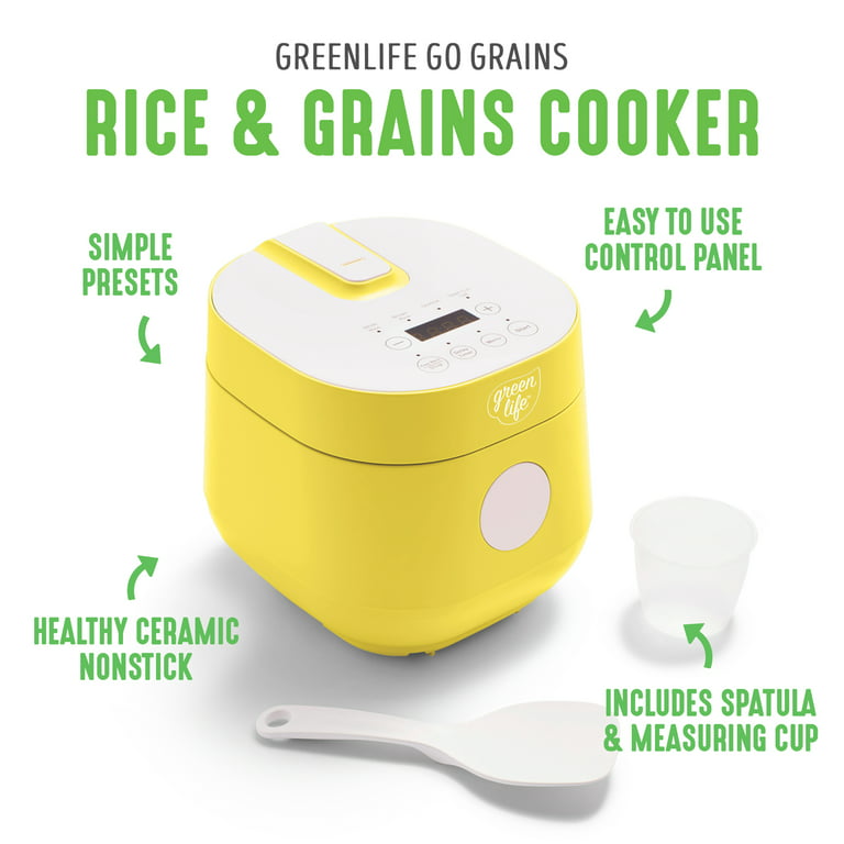 GreenLife Healthy Ceramic Nonstick 4-Cup Rice Oats and Grains