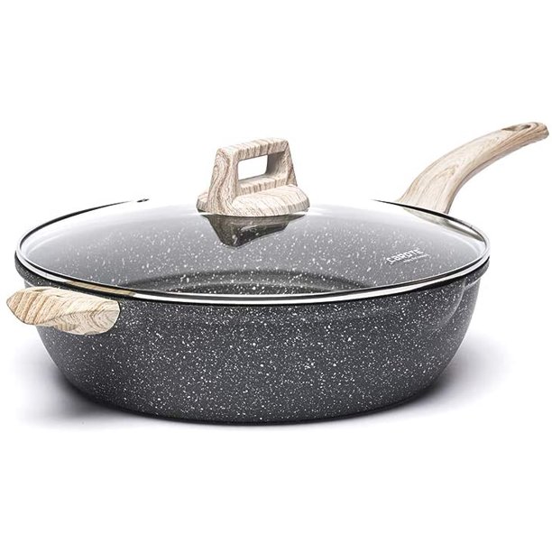 Carote 6.5-Quart Nonstick Saute Pan with Helper Handle, Deep Frying Pan