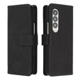 thumbnail image 2 of MonsDirect for 7.6 inch Samsung Galaxy Z Fold 3 2022 2021 Case, Slim Suede Leather Stand Folio Cover with Auto Sleep/Wake Card Slots & Hand Strap Anti-Fall Protective Case for Galaxy Z Fold 3, Black, 2 of 5
